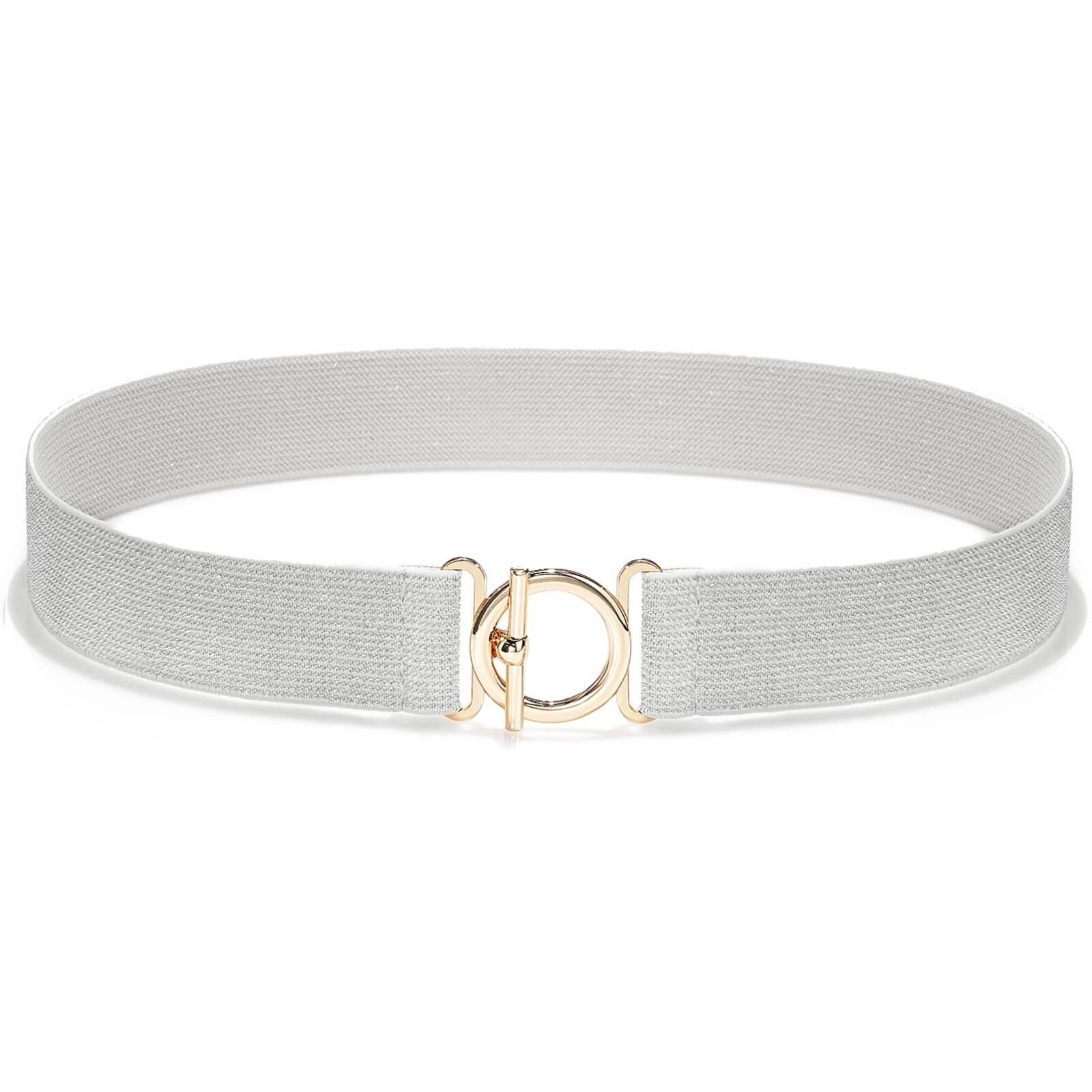 2136 Elastic Belts For Women Skinny Stretchy Waist Dresses Silver
